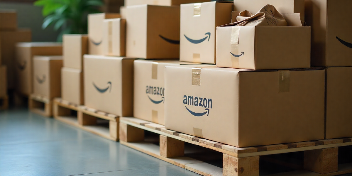 multiple amazon pallet boxes