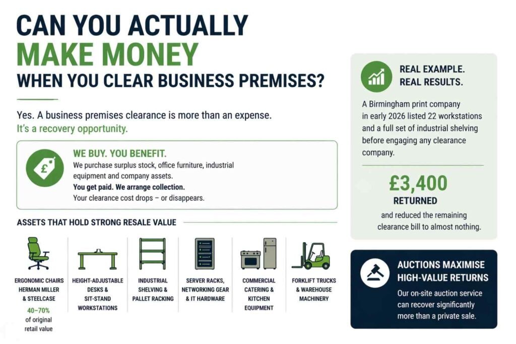 make money to clear business premises